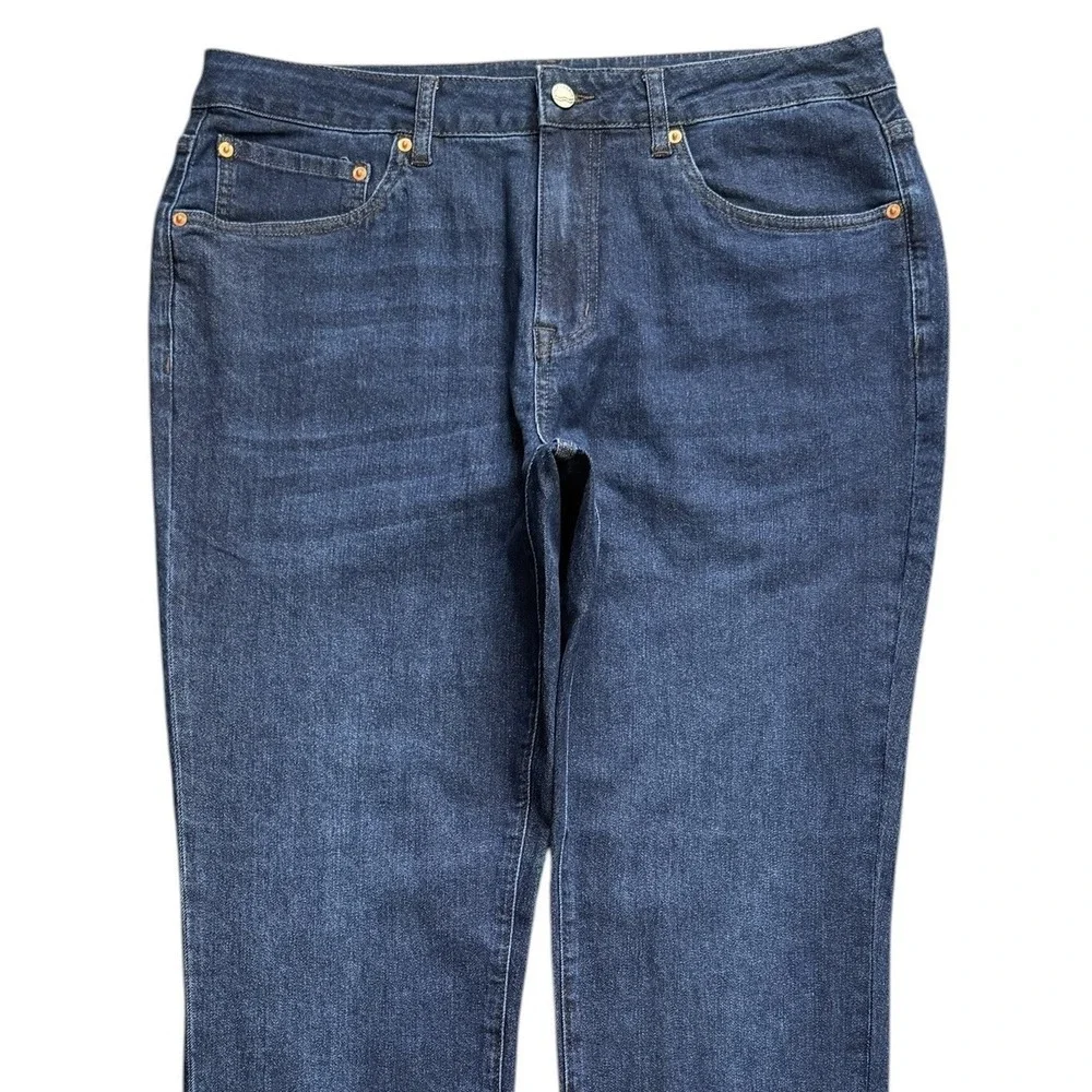 Fair Harbor Jeans Mens 34x32 Blue Deep Sea Wash Stretch Straight Leg Denim